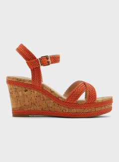 اشتري Kelisa High Heel Wedge Sandals Orange في الامارات