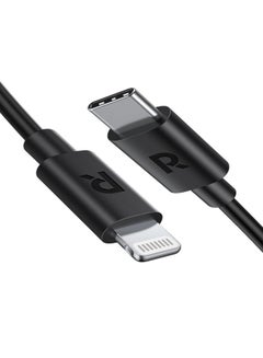 اشتري كابل موصل بمنفذ USB من Type-C إلى Lightning أسود في الامارات