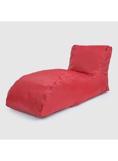 Buy Leather Lounger Bean Bag Red 130 × 75 × 62cm in Egypt