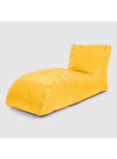 Buy Leather Lounger Bean Bag Yellow 130 × 75 × 62cm in Egypt