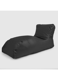 Buy Leather Lounger Bean Bag Black 130 × 75 × 62cm in Egypt