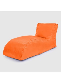 Buy Leather Lounger Bean Bag Orange 130 × 75 × 62cm in Egypt