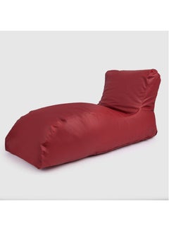 Buy Leather Lounger Bean Bag Burgundy 130 × 75 × 62cm in Egypt