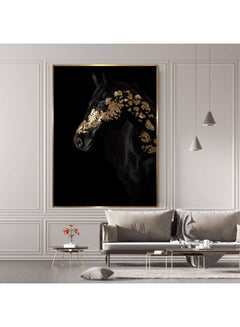 Buy Modern Wall Painting Black/Gold 70x100cm in Saudi Arabia