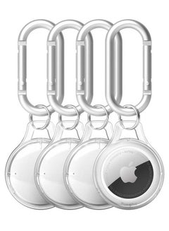 Buy Cover for Apple Airtag Case (4 Pack) Transparent With Keychain on keys, Accessories, Earbuds, Pet Collars - Clear in Egypt