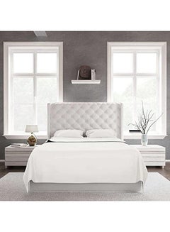 اشتري Flat Bed Sheet Set قطن White 270 X 240سم في مصر