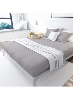 Buy Fitted Bed Sheet Set Cotton Light Grey 100 X 200cm in Egypt