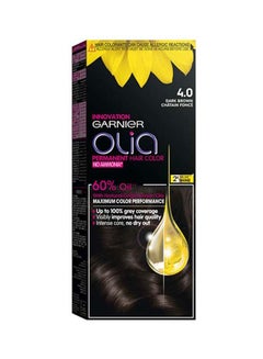 Buy Olia No Ammonia Permanent Brilliant Color Oil-Rich Permanent Hair Color 4.0 Dark Brown in Saudi Arabia