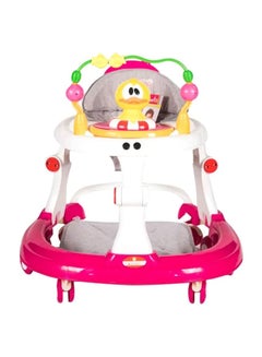Buy Anti-Rollover Foldable Portable Smooth Cushioned Seat Unique Design Baby Walker, Little Baby - Pink/White in UAE