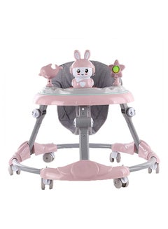 Buy Easy Foldable Multifunctional Anti Rollover Baby Walker, Easy To Carry, Little Baby - Pink/Grey in Saudi Arabia