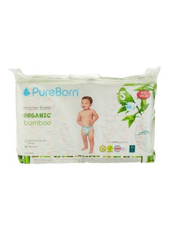 Buy Organic Bamboo Baby Diapers, Size 5, 11-18 Kg, 88 Count - Daisy in UAE