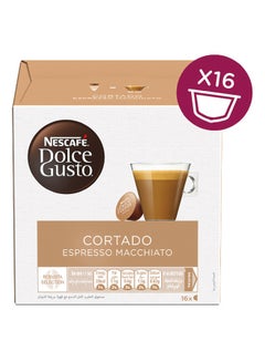 Buy Dolce Gusto Espresso Coffee Capsules Cortado 6.3grams Pack of 16 in Egypt