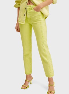 Buy High Waist Skinny Jeans Green in UAE