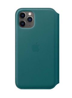 اشتري iPhone 11 Pro Leather Folio - Blue-Peacock في الامارات