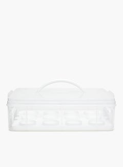 Buy Food Storage Container Set - Portable - With Handle - Kitchen Storage - Kitchen Cabinet Organizer - Storage Basket - Clear/White Clear/White in UAE