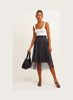 Buy Pleated Tulle Skirt Dot Comb in Saudi Arabia