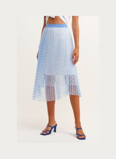 Buy Embroidery Detailed Skirt Blue in Saudi Arabia