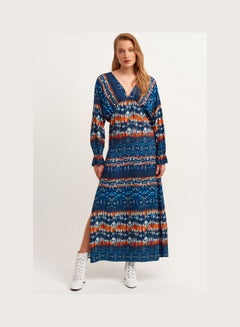 Buy Tie Back Bohemian Maxi Dress Multicolour in Saudi Arabia