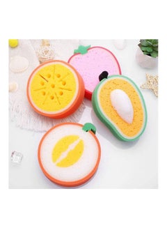 اشتري Soft Bath Sponge Shower Ball Bath Loofah Fruit Shape Mesh Pouf Exfoliation Body Puffs Exfoliate 4 PCs Multicolour في مصر