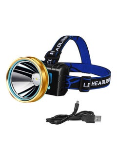 Buy Led Headlamp Mounted On The Head, Rechargeable Battery Black in Egypt