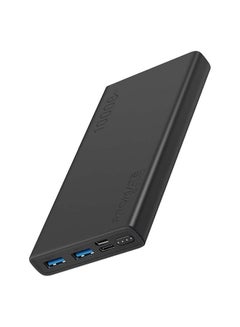 Buy 10000 mAh 10000mAh Compact Smart Charging Power Bank with Dual USB Output Black in UAE