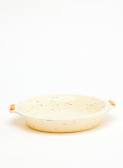 Buy Oven Pan - Made Of Silicone - Round 27 Cm - Baking Pan - Oven Trays - Cake Tray - Oven Pan - Cream/Sprinkles Cream/Sparkle Round 27 cm in UAE