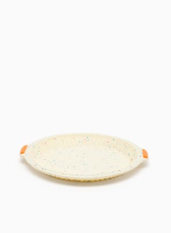 Buy Oven Pan - Made Of Silicone - Pie 31 Cm - Baking Pan - Oven Trays - Cake Tray - Oven Pan - Cream/Sprinkles Cream/Sparkle Pie 31 cm in UAE