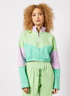 Buy Colorblock Half Zip Sweatshirt Multicolour in Saudi Arabia