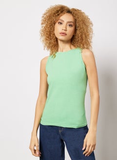 Buy Solid Tank Top Green in Saudi Arabia