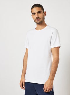 Buy Basic Crew Neck T-Shirt White in Saudi Arabia