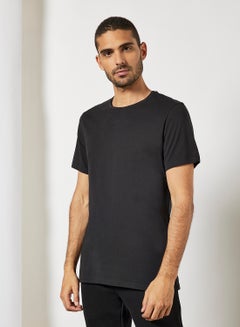 Buy Basic Crew Neck T-Shirt Black in Saudi Arabia