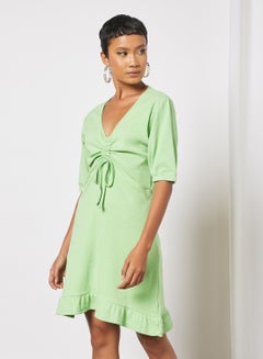 Buy Ruched Mini Dress Green in UAE