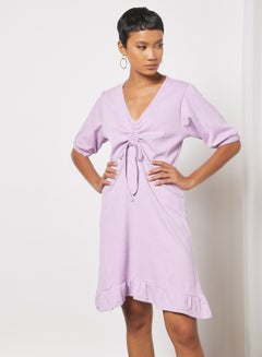 Buy Ruched Mini Dress Purple in UAE