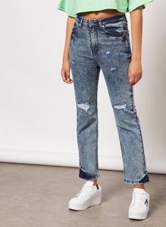 Buy Distressed Jeans Blue in Saudi Arabia