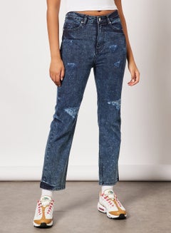 Buy Distressed Jeans Blue in Saudi Arabia