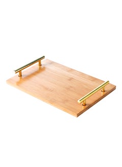 Buy Modern Metal Handle Multi-Purpose Tray Multicolour 30x19.8x3.8cm in Saudi Arabia