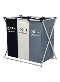 Buy 3 Section Laundry Basket Printed Dark Light Color Multicolour in Egypt