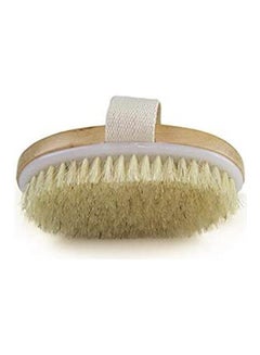 Buy Bath Shower Dry Skin Body Brush Wood Natural Bristle Beige in Egypt