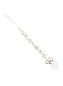 Buy 1-Piece Set Infant Nipple Holder Crystal Beads Baby Pacifier Clips Chain in Saudi Arabia
