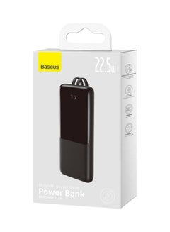 Buy 10000.0 mAh Fast Charge Power Bank With Built-in Type C & Lightning Cable Black in Saudi Arabia