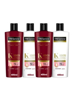 Buy Keratin Smooth Shampoo And Conditioner Pack Of 4 400ml in UAE
