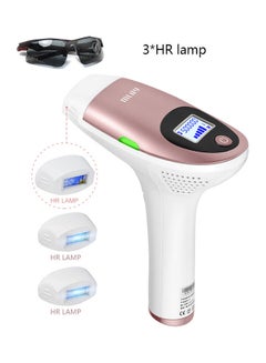 Buy IPL Hair Removal Device 3*HR lamps T3 Face and Body Permanent Painless Hair Removal Device Pink in Saudi Arabia