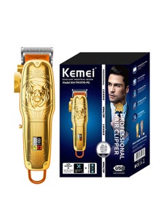 Buy Professional Hair Trimmer USB Rechargeable Gold in UAE