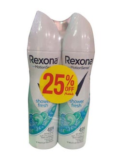Buy Antiperspirant Shower Fresh Deodorant Spray 150ml Pack of 2 in UAE