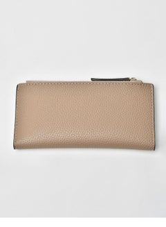 Buy Logo Detail Fashionable Stylish Wallet Beige in Saudi Arabia