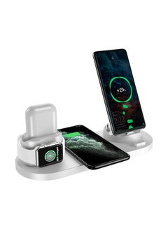 Buy 6 In 1 Multi-Function Fast Wireless Charging Bracket White in UAE