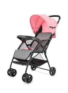 Buy Lightweight Baby Stroller Compact And Easy One - Hand Fold With Adjustable Leg Rest And Top Tray Ideal For Newborn Baby To 3 Years Ligh Pink /grey in UAE