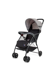 Buy Lightweight Baby Stroller Compact And Easy One - Hand Fold With Adjustable Leg Rest And Top Tray Ideal For Newborn Baby To 3 Years Grey /black in Saudi Arabia