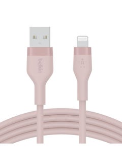 Buy BoostCharge Flex Silicone USB Type A To Lightning Cable (1M/3.3Ft), MFI Certified iPhone Charger Cable, Apple Cable For iPhone 15, 14, 13, 12, Plus, Pro, Max, Mini, Se, iPad And More Pink in Saudi Arabia