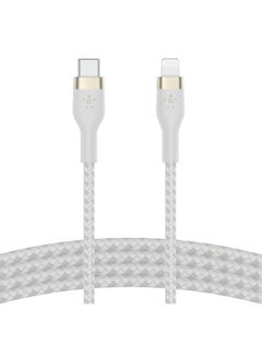 Buy BoostCharge Pro Flex Braided USB Type C to Lightning Cable (1M/3.3FT), MFi Certified 20W Fast Charging PD Power Delivery for iPhone 14/14 Plus, 13, 12, Pro, Max, Mini, SE, iPad and More White in Saudi Arabia